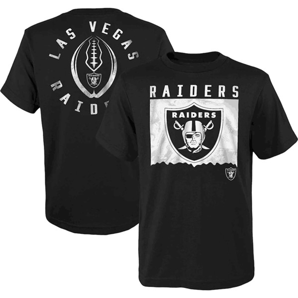Men's Las Vegas Raiders Black Preschool Liquid Camo Logo T-Shirt
